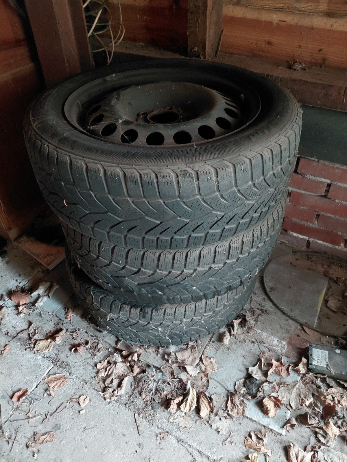 Oude banden op velg, 4x, Ophalen