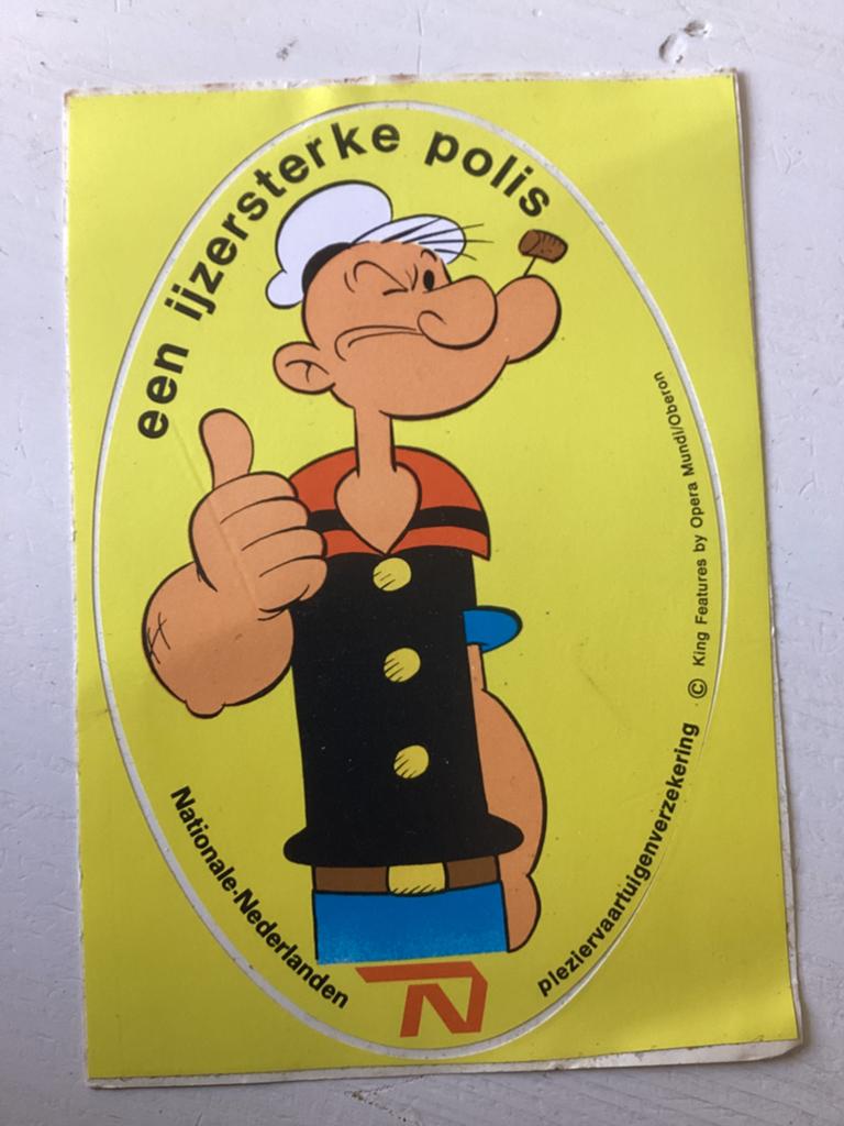 Sticker Nationale Nederlanden (Popeye/strip), Verzamelen, Verzenden, Zo goed als nieuw, Strip of Tekenfilm