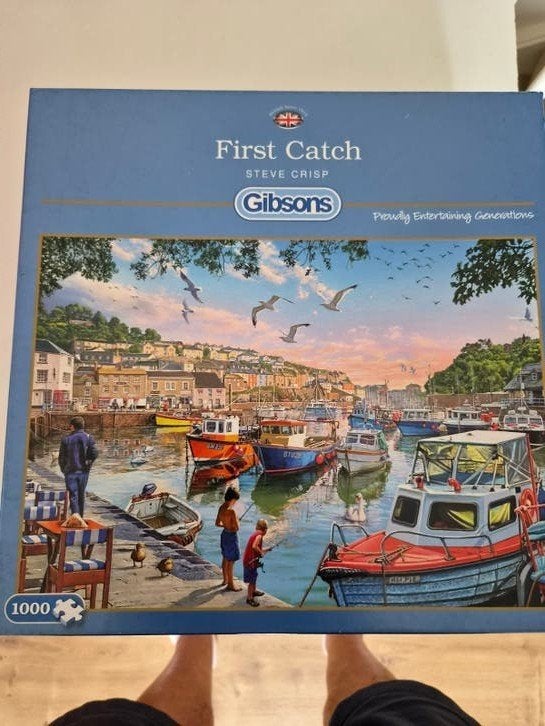 Gibsons 'First Catch' Legpuzzel - 1000 stukjes, Een of twee spelers, Ophalen of Verzenden, Zo goed als nieuw, Gibsons