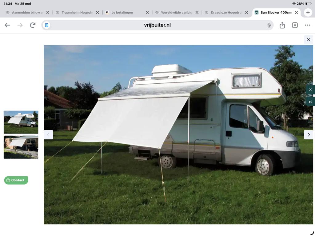 Sun Blocker 400cm x 140cm, Ophalen, Nieuw