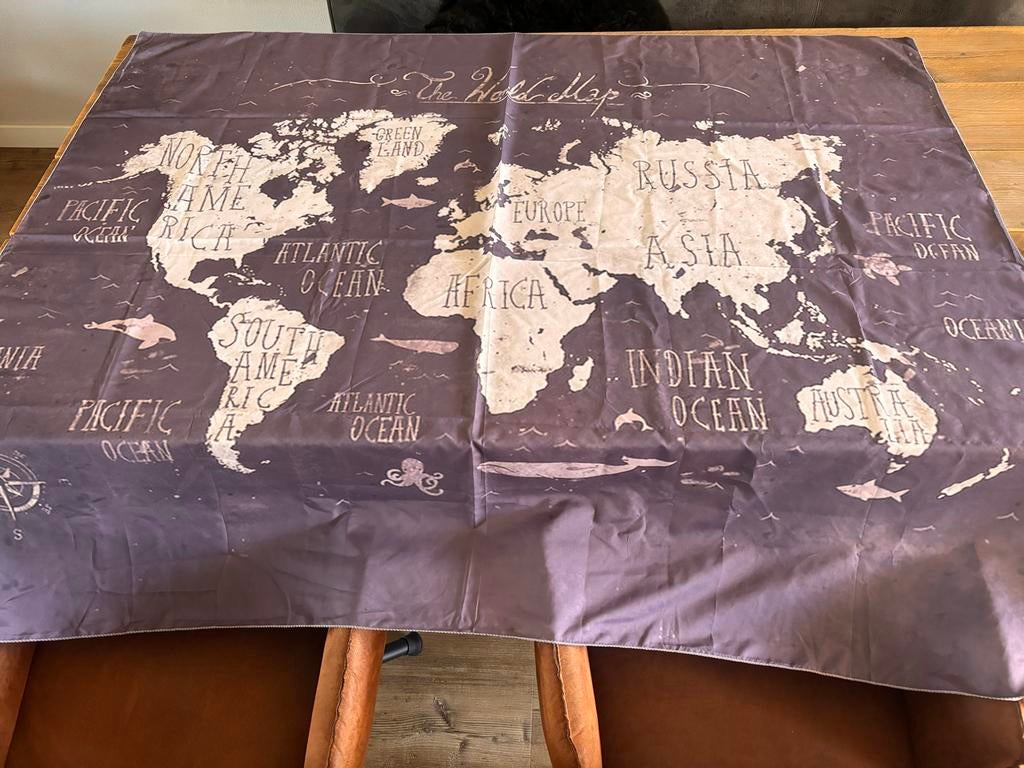 Wandkleed Wereldkaart NIEUW, 120 cm, Nieuw, Ophalen of Verzenden, 150 cm