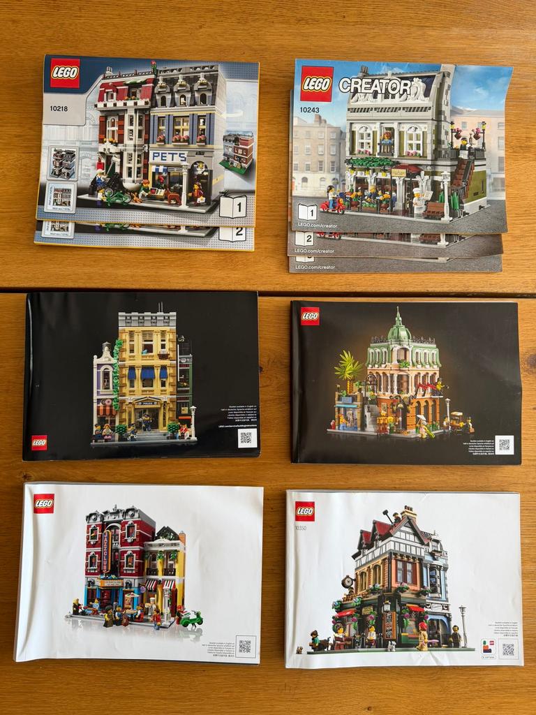 Lego handleiding 10218 10243 10278 10297 10312 10350, Ophalen, Zo goed als nieuw