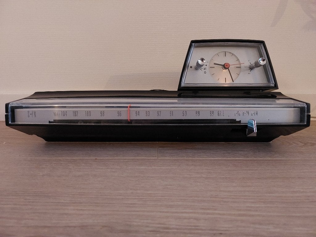 Philips Space Age Radiowekker Klokradio (22 RS 274) uit 1968, Ophalen of Verzenden