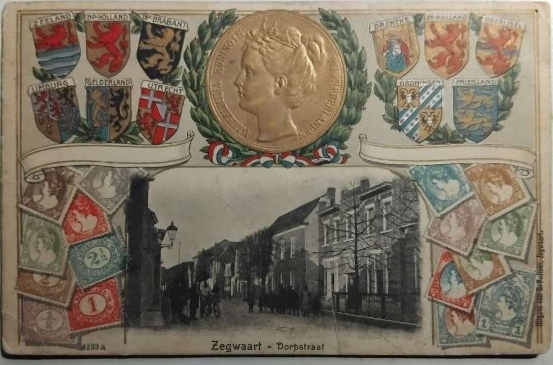 Reliëf Ansichtkaart Zegwaart 1902, Ophalen of Verzenden, Voor 1920, Ongelopen, Zuid-Holland