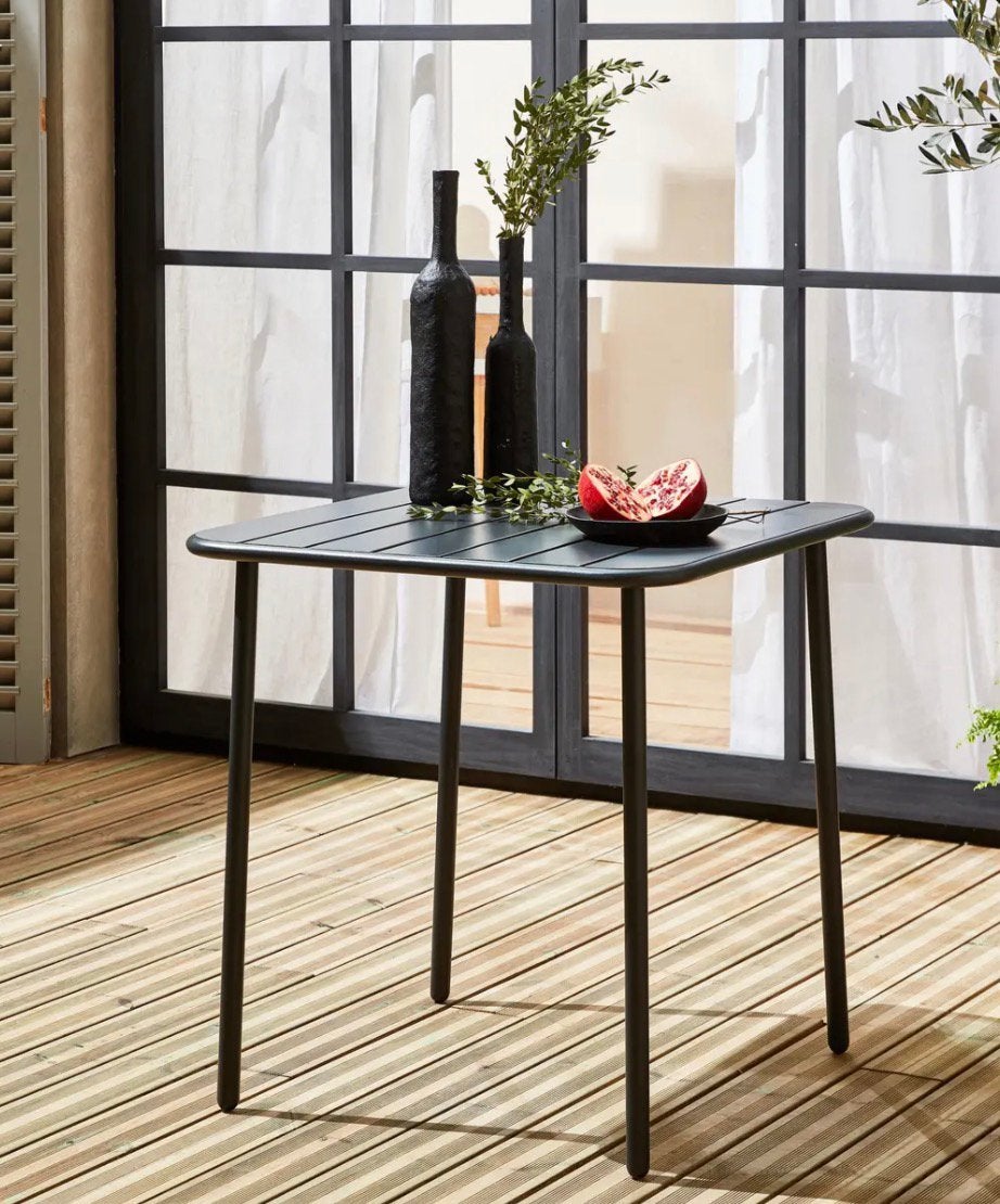 Stalen tuintafel 70x70cm, Tuin en Terras, Ophalen, Zo goed als nieuw, Rechthoekig, Metaal