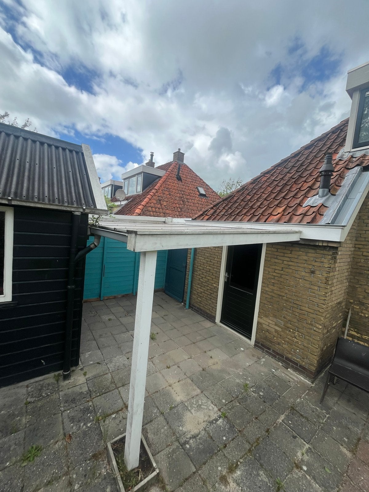 Tuinhuisje met overkapping - 3x2.5m tuinhuis, 2x3.5m overkap, Tuinhuis, 250 tot 500 cm, Ophalen of Verzenden, 1 raam