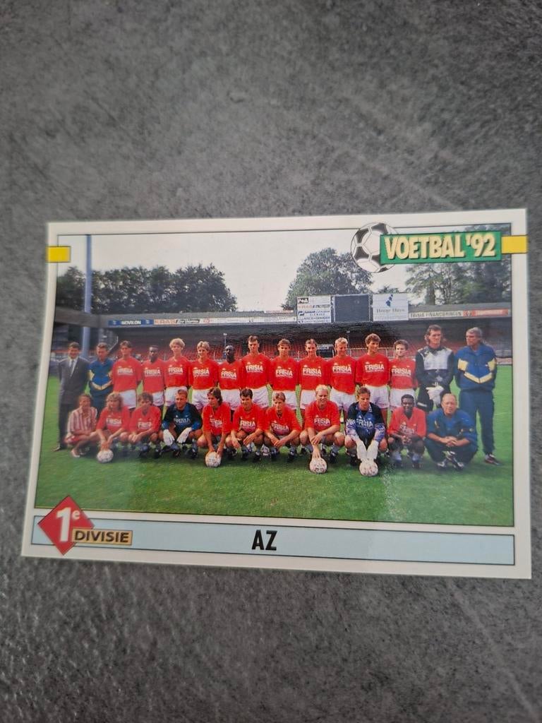 Panini sticker Voetbal 92. Teamfoto AZ., Verzenden, Zo goed als nieuw, Sticker