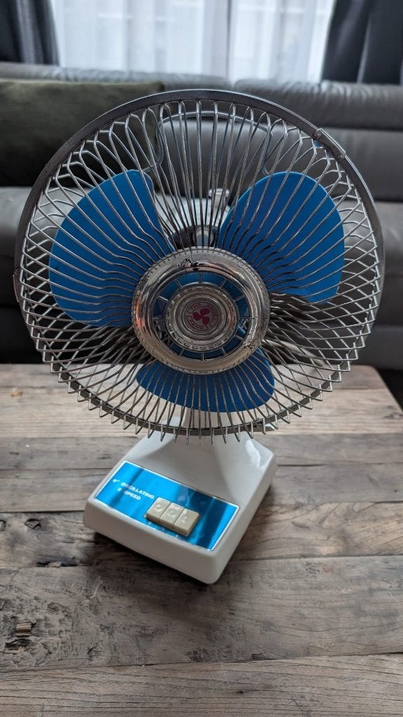 The Angel Fans vintage 9" tafelventilator - jaren 70/80, Ophalen of Verzenden, Gebruikt, Tafelventilator