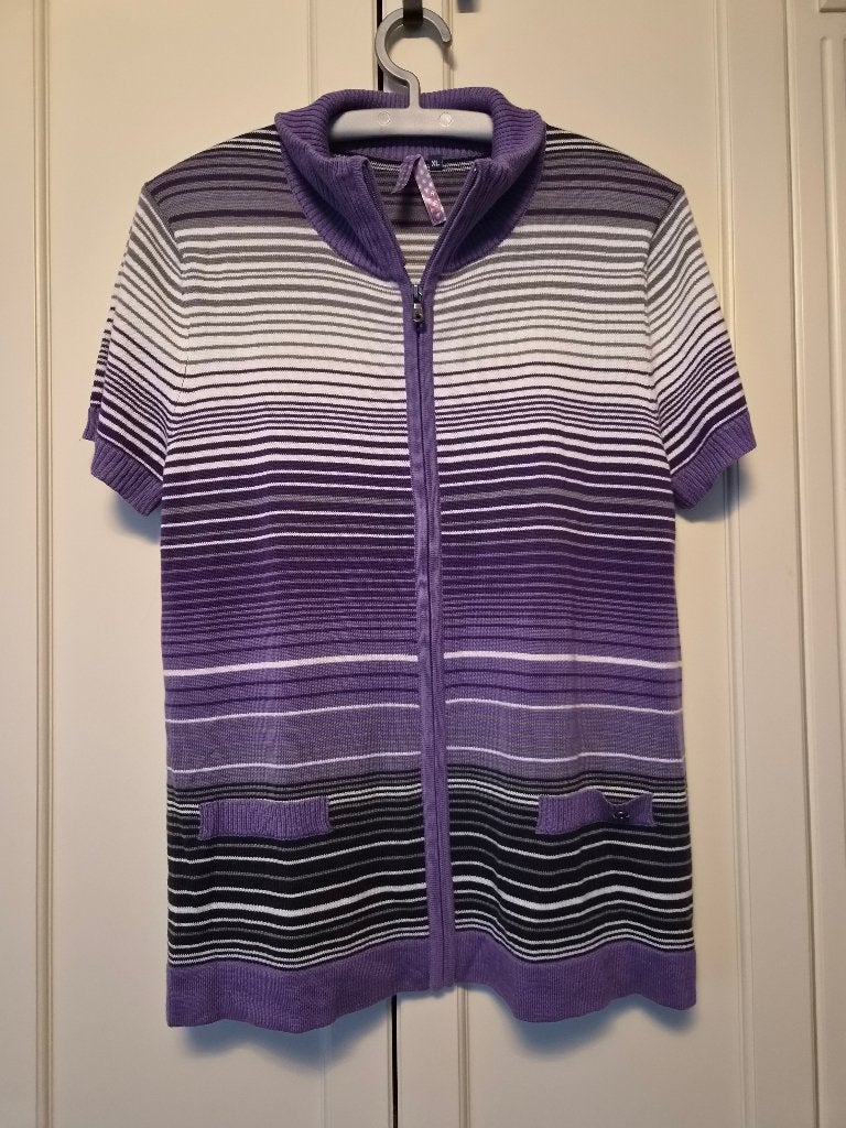 Cecil vest, lang model, paars, wit, zwart, maat XL, Paars, Maat 46/48 (XL) of groter, Ophalen of Verzenden, Zo goed als nieuw