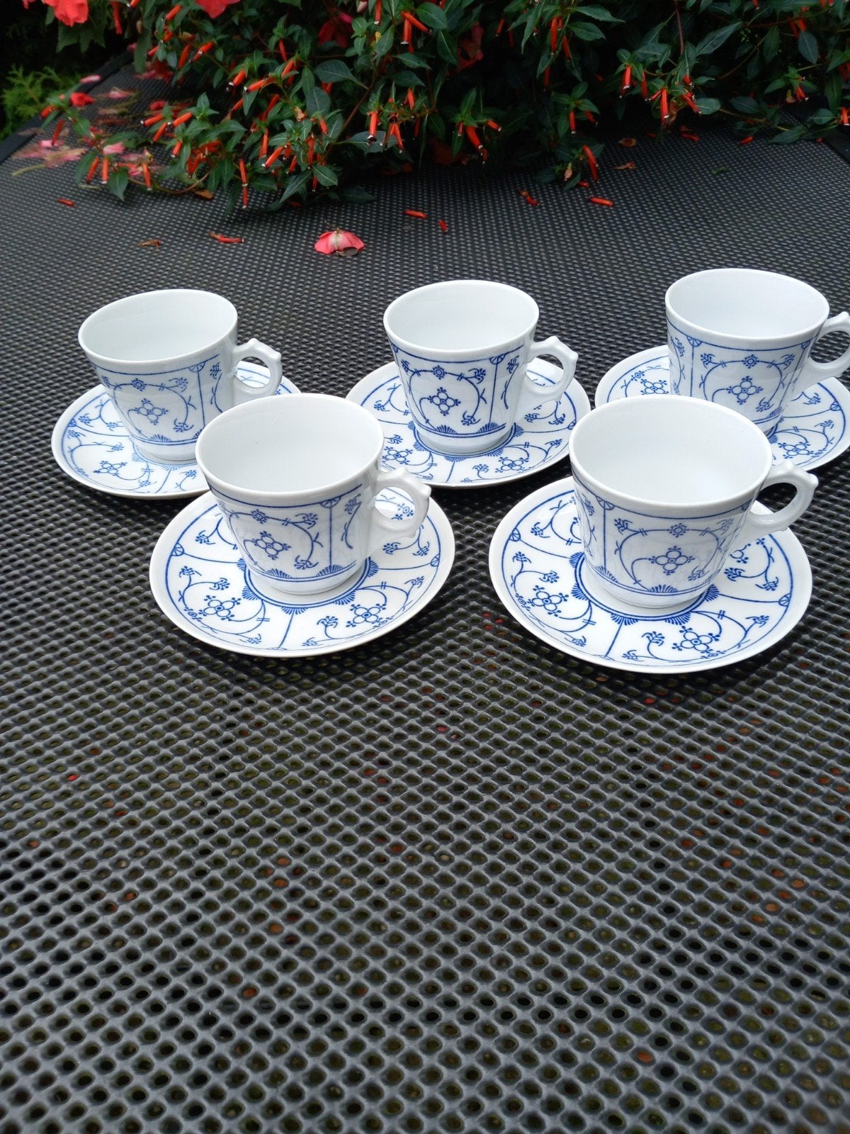 5x Jager Saks Blauw kop en schotels, Antiek en Kunst, Ophalen of Verzenden