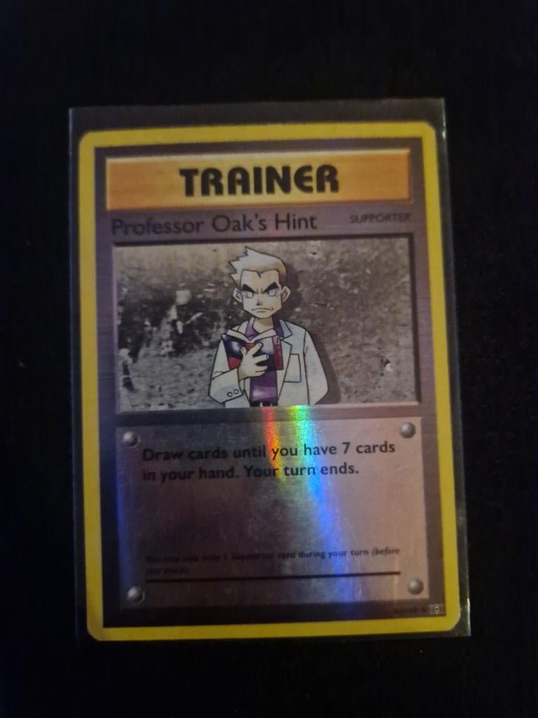 Professor Oak's Hint Holo Pokémon Kaart, Ophalen of Verzenden, Zo goed als nieuw, Losse kaart, Foil