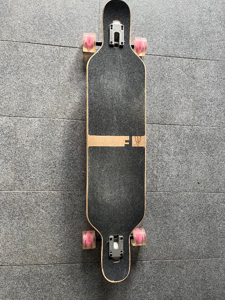 Roze FunTomia longboard skateboard voor meisje, Ophalen of Verzenden, Zo goed als nieuw, Longboard