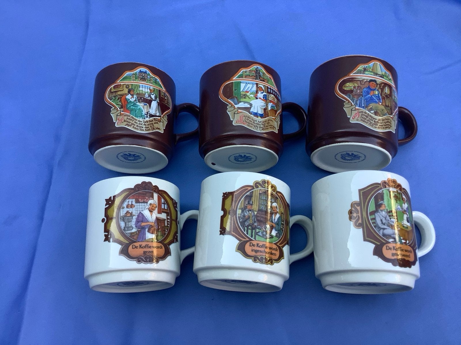 Set van 6 Villeroy & Boch DE koffiemokken - Vintage, Ophalen of Verzenden
