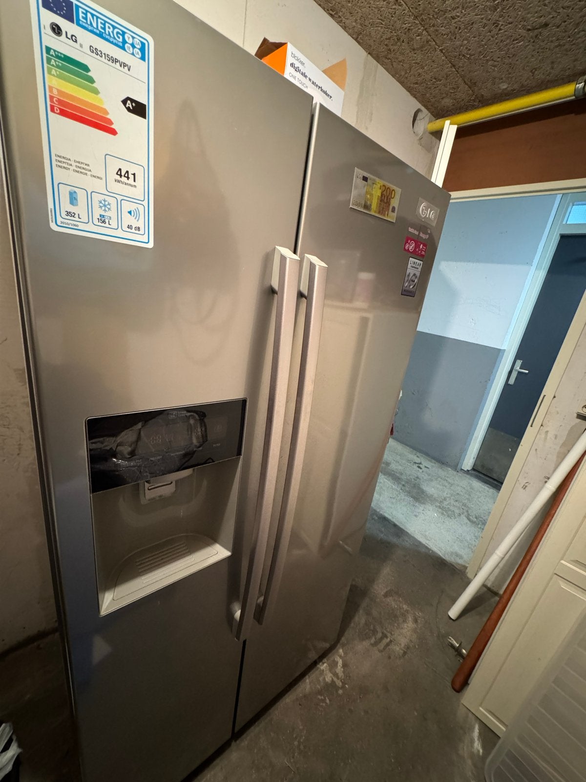 LG GS3159PVYV Amerikaanse koelkast met vriesvak, Witgoed en Apparatuur, Koelkasten en IJskasten, Ophalen, Gebruikt, 200 liter of meer