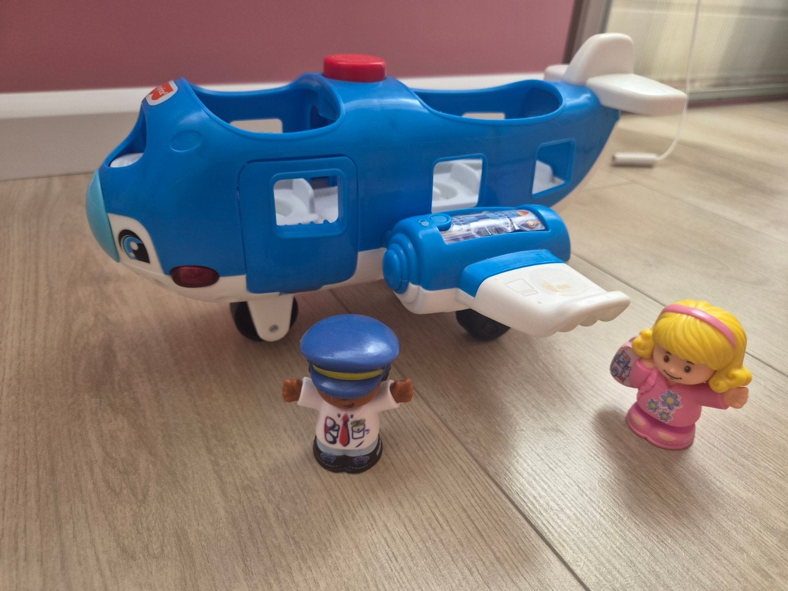 Fisher-Price Little People Vliegtuig met figuren, Kinderen en Baby's, Ophalen, Gebruikt, Auto of Voertuig, Met geluid