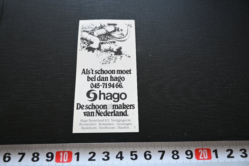 sticker 696 als 't schoon moet bel dan HAGO *, Ophalen, Zo goed als nieuw