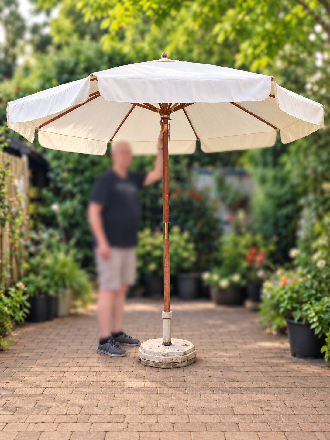Parasol - ca. 3m diameter, 2.75m hoog (zonder voet), Ophalen, Gebruikt, 2 tot 3 meter, Stokparasol
