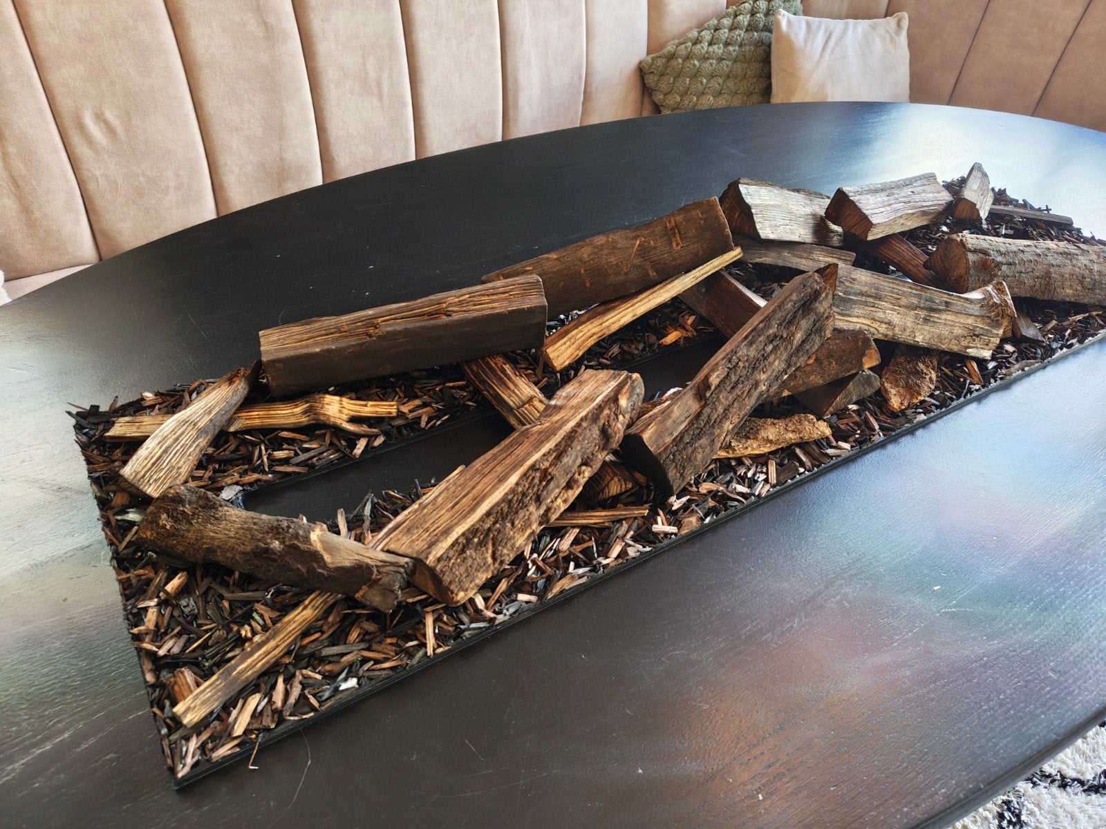 dimplex logset 1000 van echt hout  Custom! waterdamphaard!, Ophalen, Zo goed als nieuw, Vrijstaande haard, Houthaard