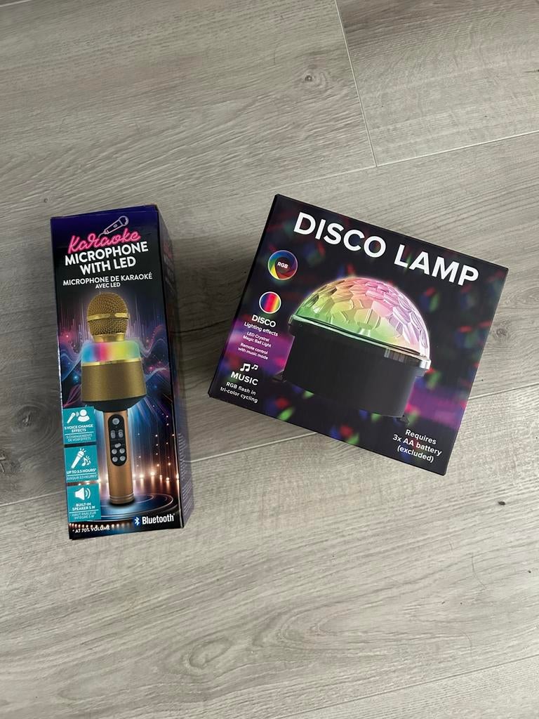 Karaoke Microfoon met LED en Discolamp - Feestplezier!, Ophalen of Verzenden, Nieuw, Zangmicrofoon, Draadloos