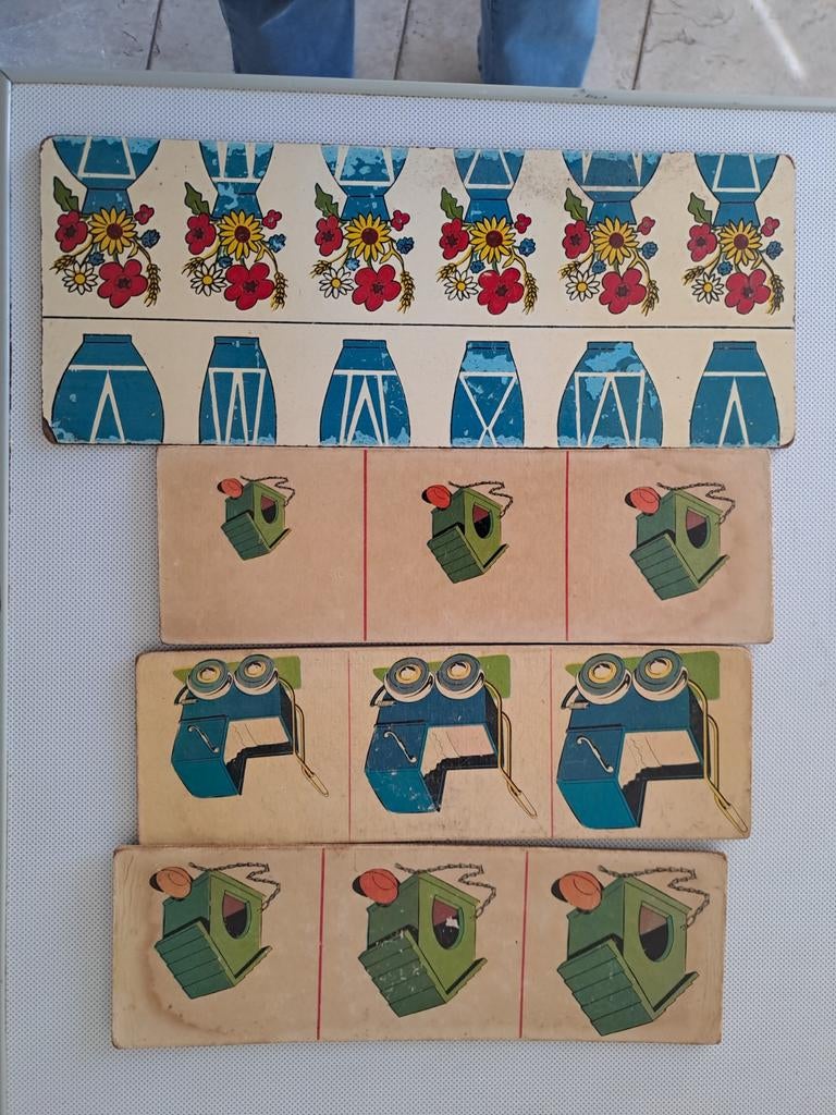 Vintage houten schuifpuzzel / schoolplaten?, Ophalen of Verzenden, Gebruikt, Puzzelen