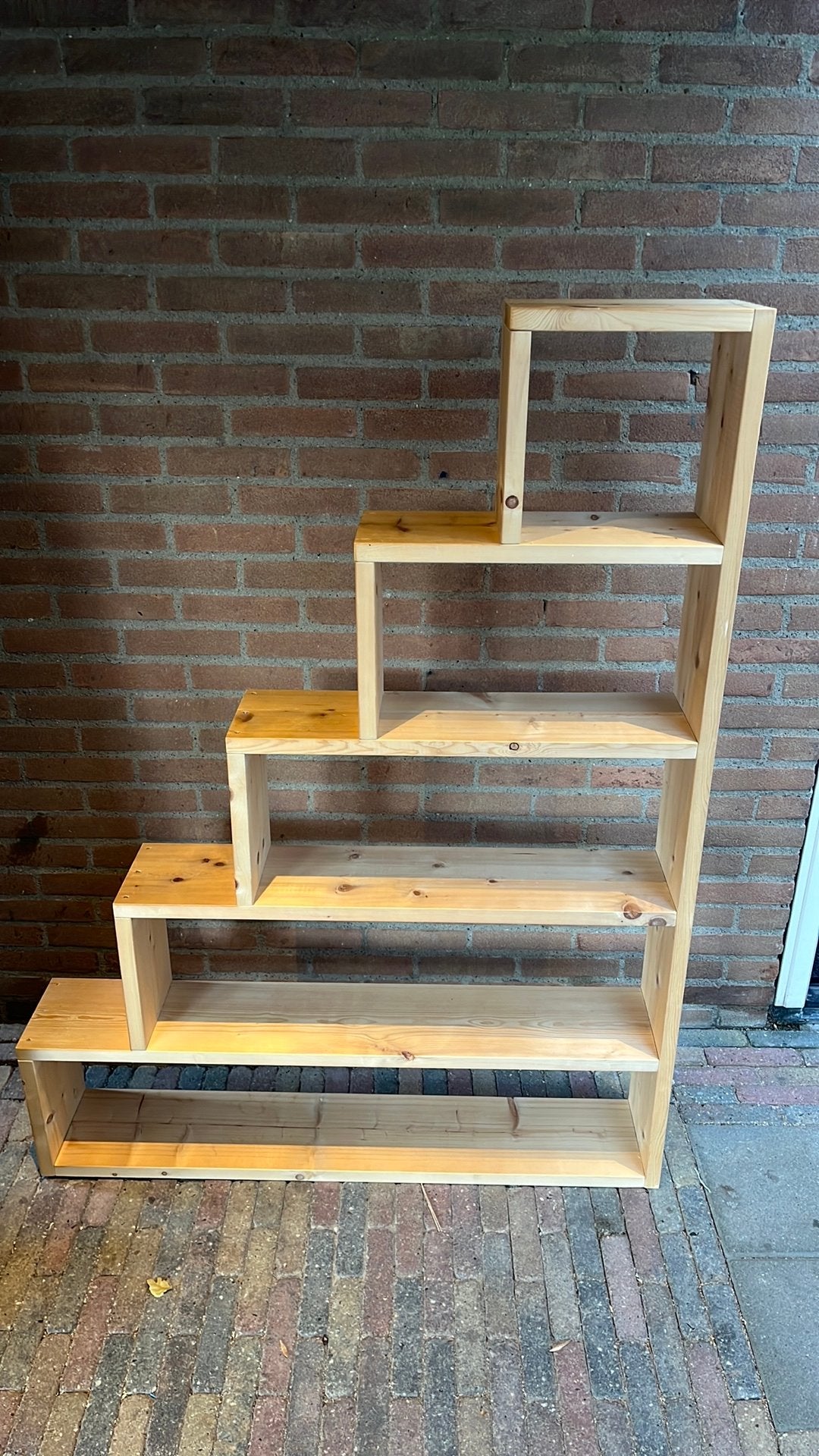 Steigerhouten trapkast, Ophalen, Met plank(en), 100 tot 150 cm, 100 tot 150 cm