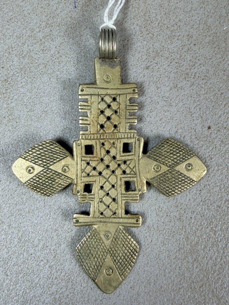 260660 Oud Afrikaans Coptic Handmade Neck Cross - Ethiopie., Ophalen of Verzenden