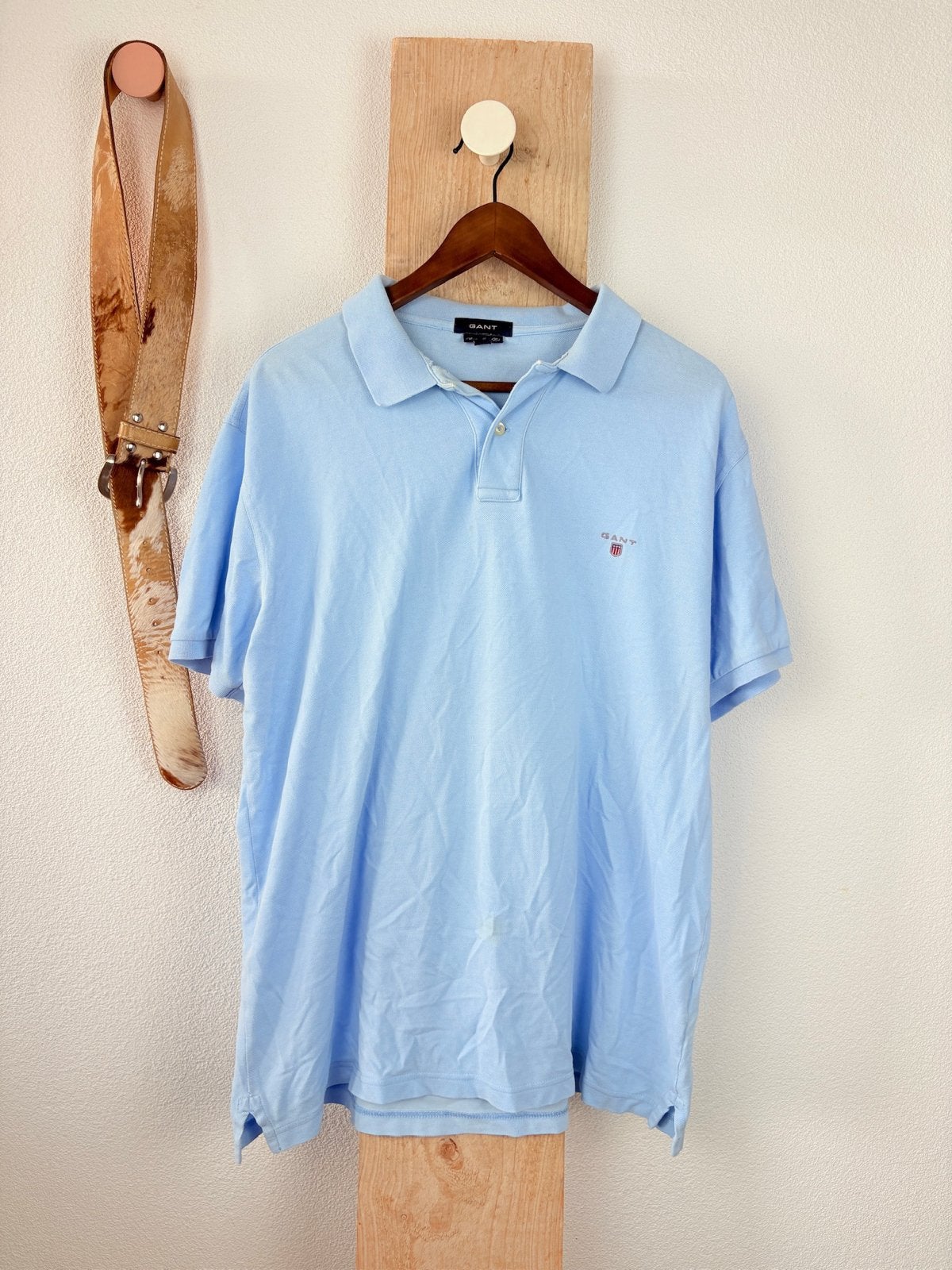 Gant Poloshirt Heren XL - Lichtblauw, Verzenden, Gedragen, Maat 56/58 (XL), Blauw