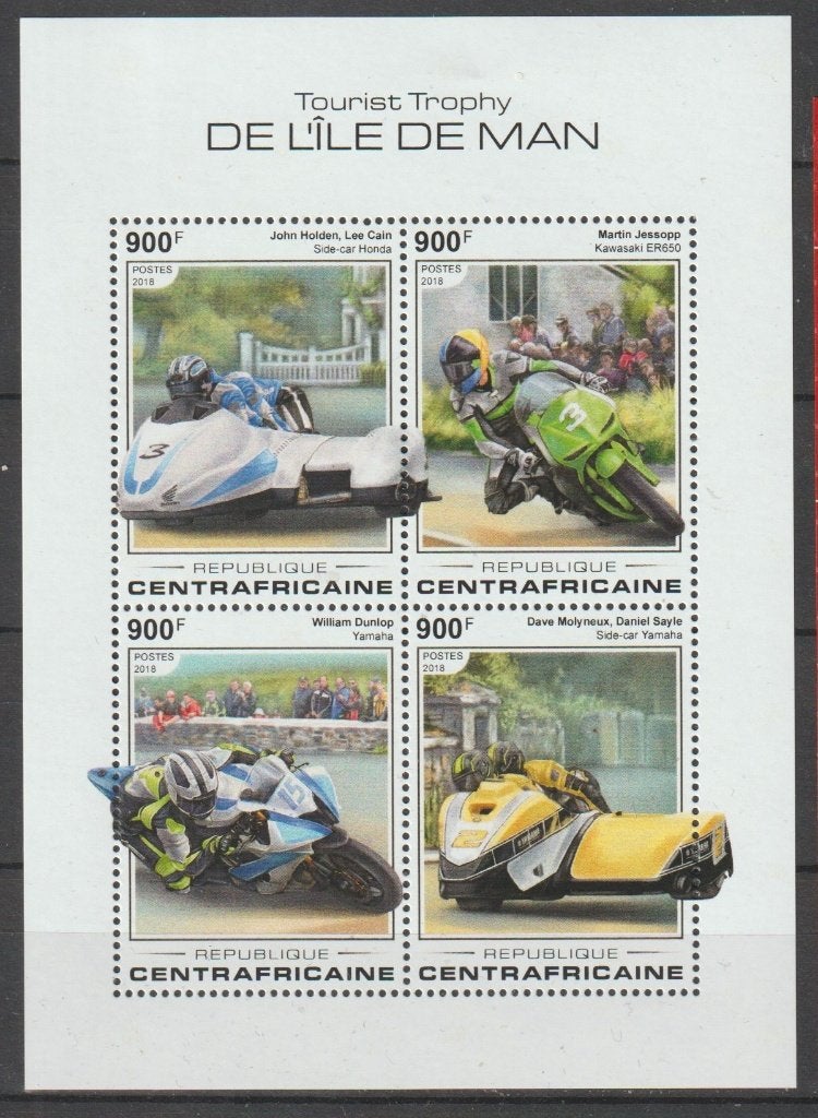 MOTOREN-YAMAHA e.a.= Mooi bl. v4st Centr.AFRICA-038, Postzegels en Munten, Verzenden, Postfris, Overige thema's