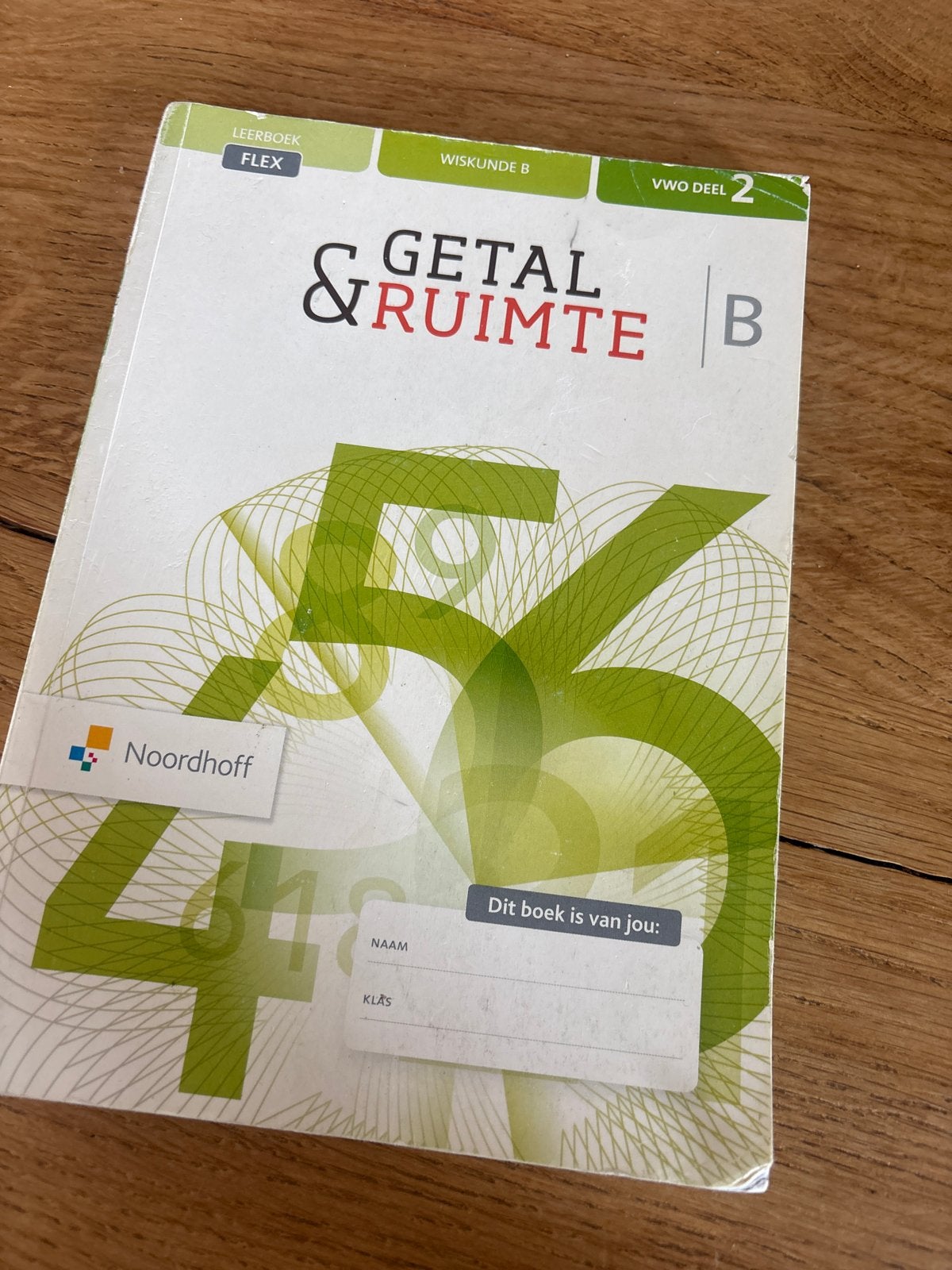 Getal & Ruimte VWO B deel 2 - Wiskunde B leerboek, Ophalen of Verzenden, Gelezen, VWO, Wiskunde B