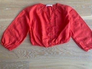 Rode linnen bolero, bloesje, vest van Zara mt. 152, Meisje, Trui of Vest, Ophalen of Verzenden, Zo goed als nieuw