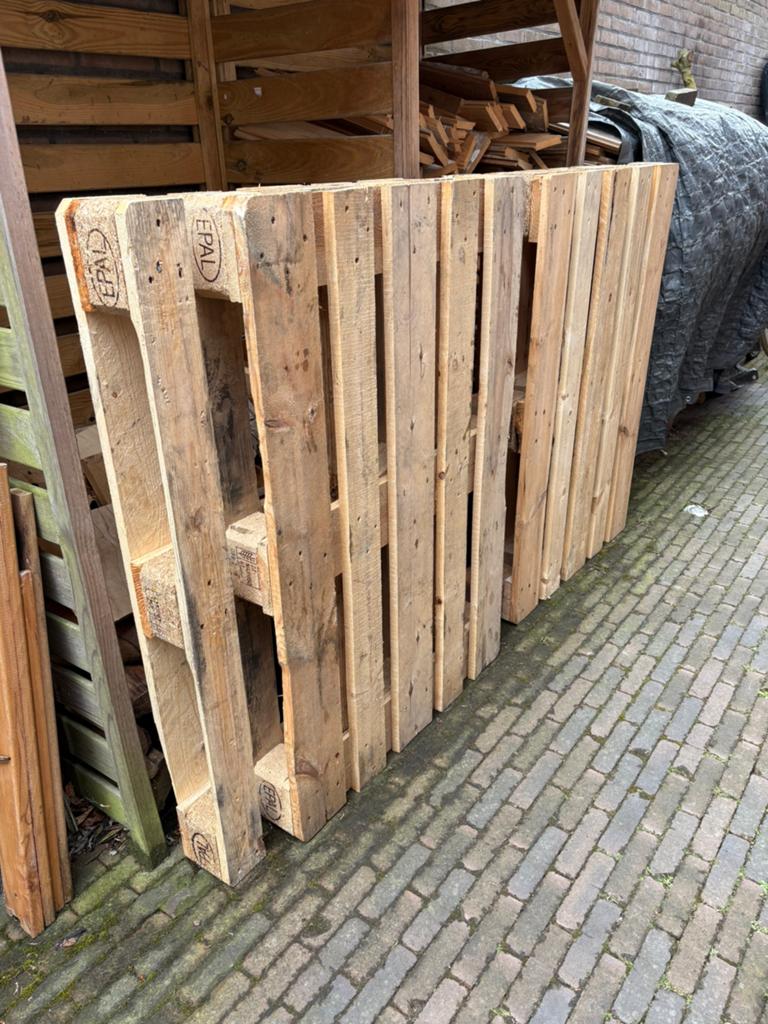 4 nieuwe Europallets, Doe-het-zelf en Verbouw, Hout en Planken, Ophalen, Minder dan 25 mm, Nieuw, Pallet