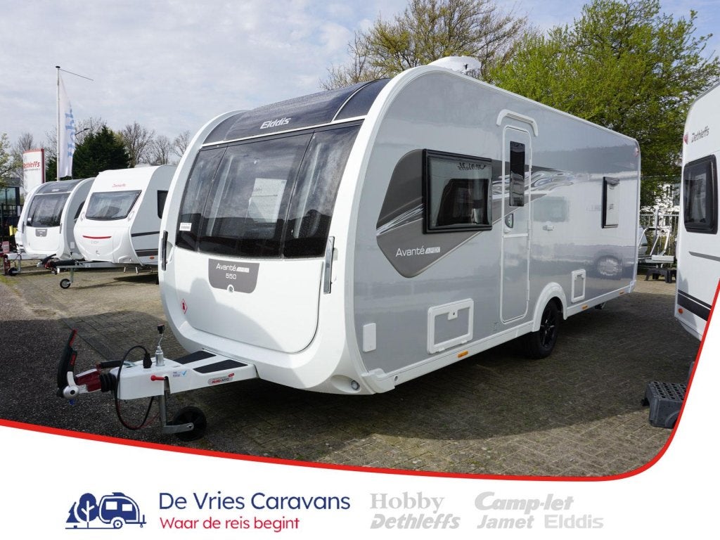 Elddis Avante Apex Queensbed ,panorama-raam, Caravans en Kamperen, Standaardzit, Elddis, Bedrijf, Schokbreker