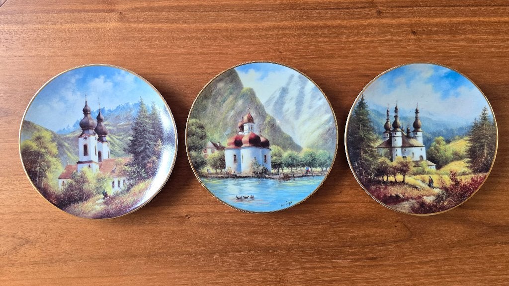 Set van 3 porseleinen wandborden, Schirnding Bavaria, Antiek en Kunst, Ophalen of Verzenden