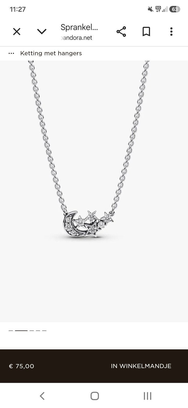 Pandora ketting nieuw zonder kaartje 45 cm, Sieraden, Tassen en Uiterlijk, Kettingen, Ophalen of Verzenden, Nieuw, Zilver, Zilver
