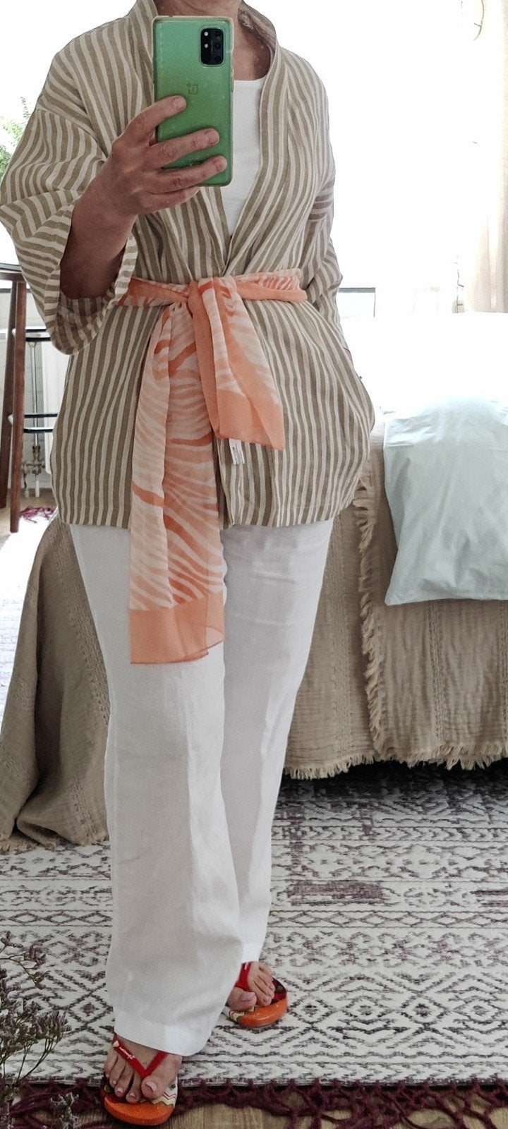 NIEUW: Linnen blazer, linnen kimono jacket in maat M., Kleding | Dames, Maat 38/40 (M), Verzenden, Beige, Jasje