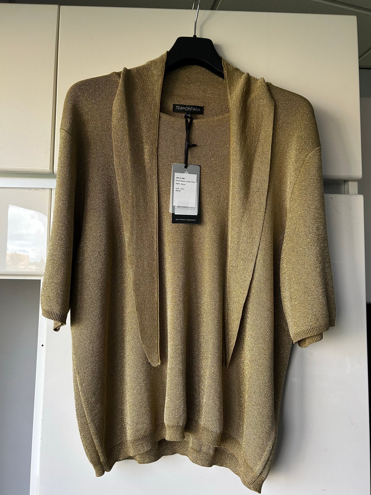 Tramontana Gouden Short-Sleeve Jumper Shawl XXL, Kleding | Dames, Ophalen of Verzenden, Nieuw, Maat 46/48 (XL) of groter, Goud