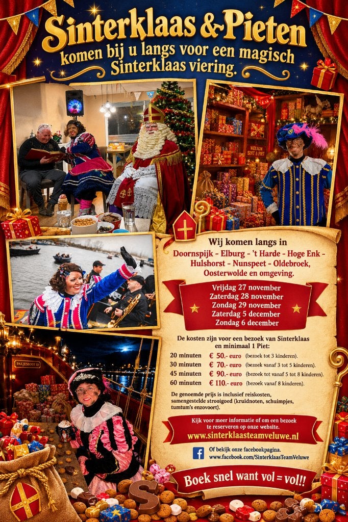 Sinterklaas Team Veluwe - Elburg / Nunspeet / Oosterwolde., Ophalen, Nieuw