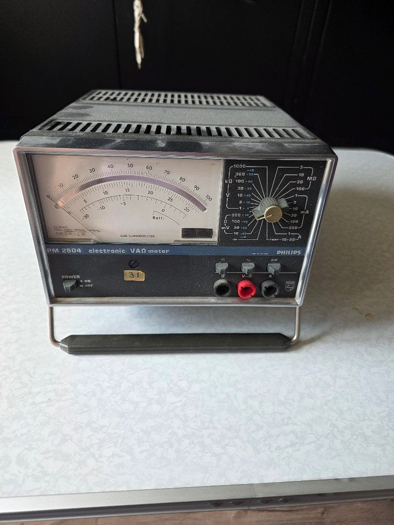 Philips PM2504 universeelmeter – vintage meetapparatuur, Doe-het-zelf en Verbouw, Meetapparatuur, Ophalen of Verzenden, Gebruikt