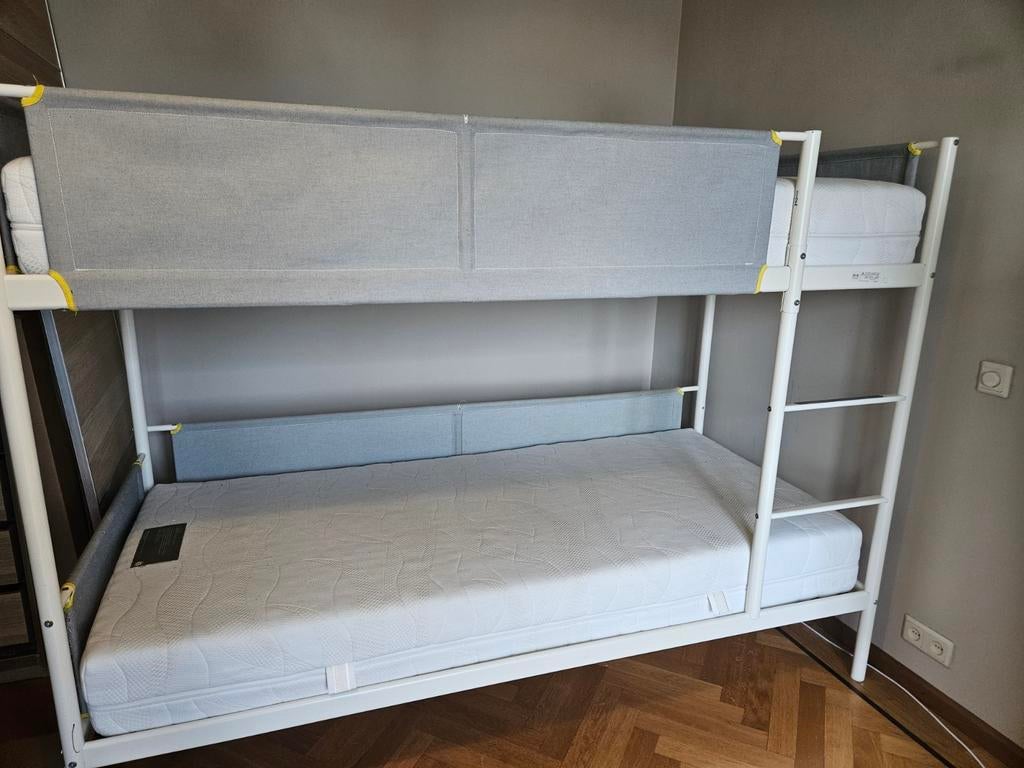 Ikea stapelbed met matrassen, Huis en Inrichting, Slaapkamer | Stapelbedden en Hoogslapers, Ophalen, Gebruikt, 90 cm, Eenpersoons
