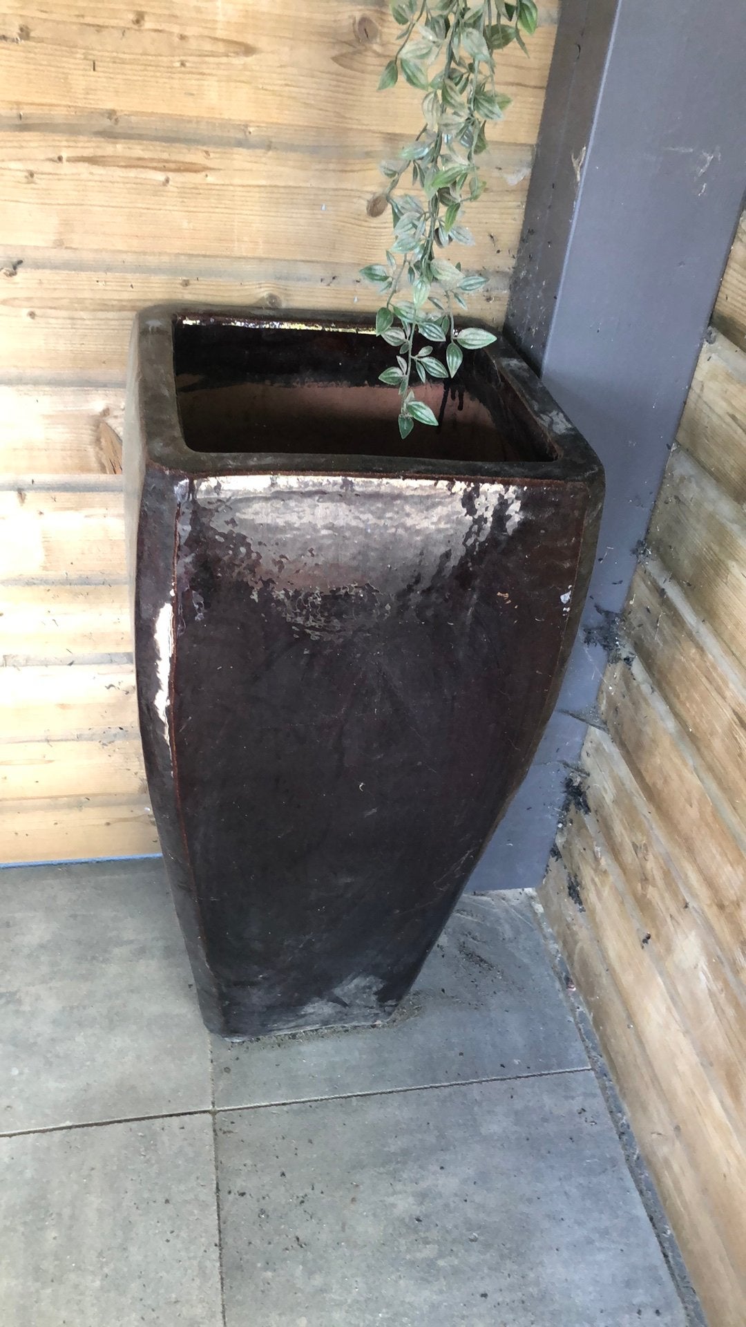 Grote geglazuurde bloembak/vaas, Tuin en Terras, Bloembakken en Plantenbakken, Ophalen of Verzenden, Zo goed als nieuw, Rond, Minder dan 30 cm