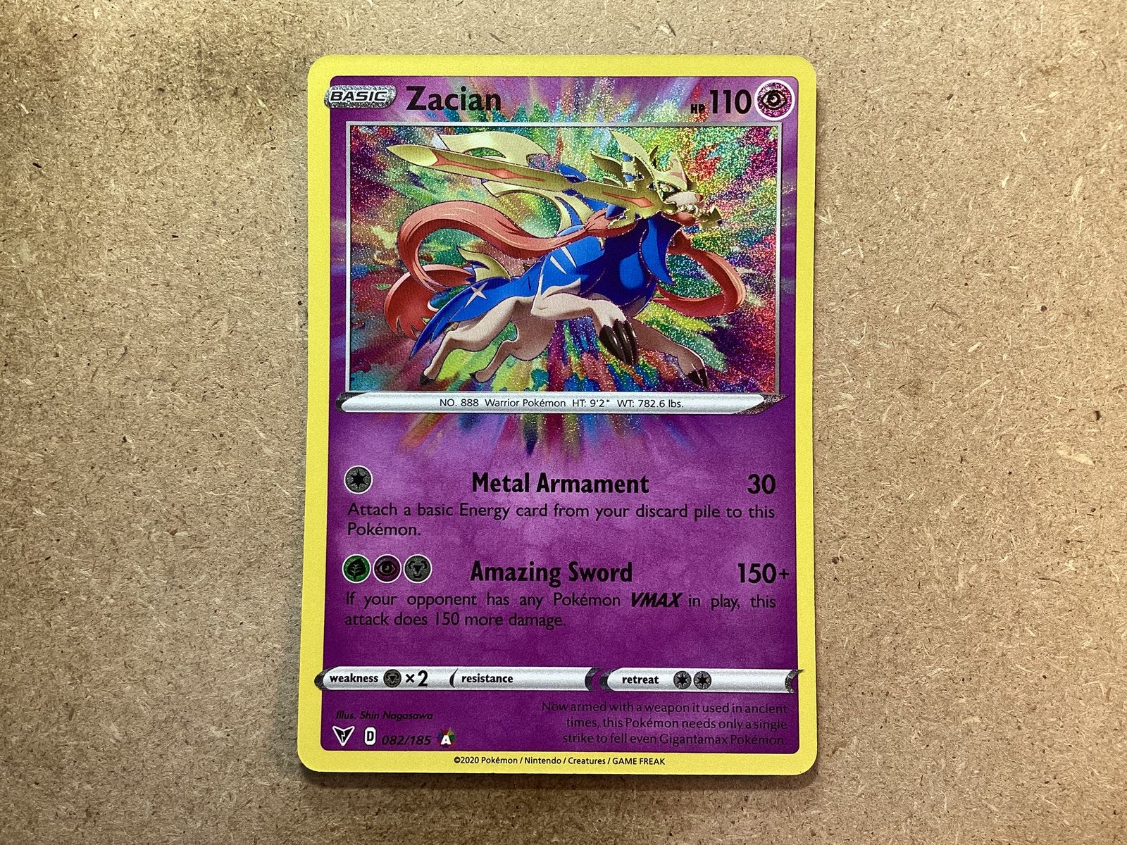 1x Zacian [VIV 082/185] (Near Mint, Holo), Ophalen of Verzenden, Zo goed als nieuw, Losse kaart, Foil