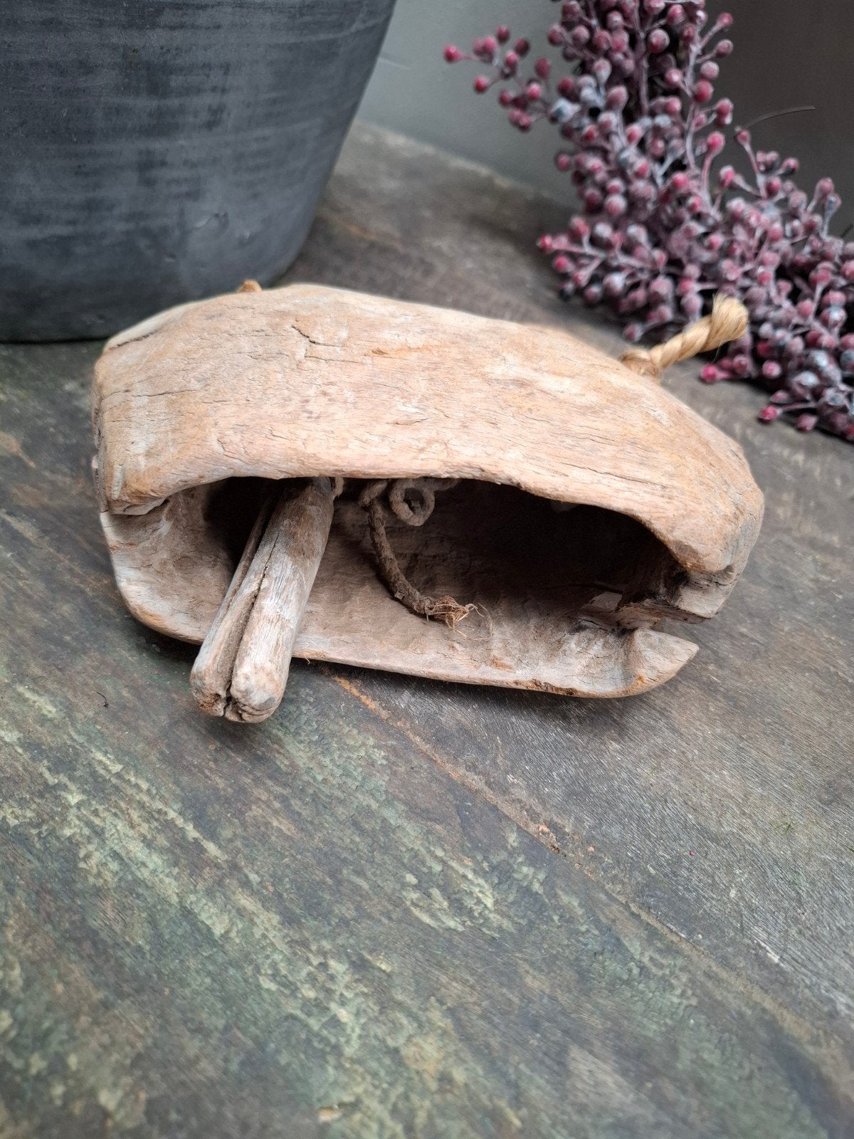 mooie houten koeienbel, Ophalen of Verzenden