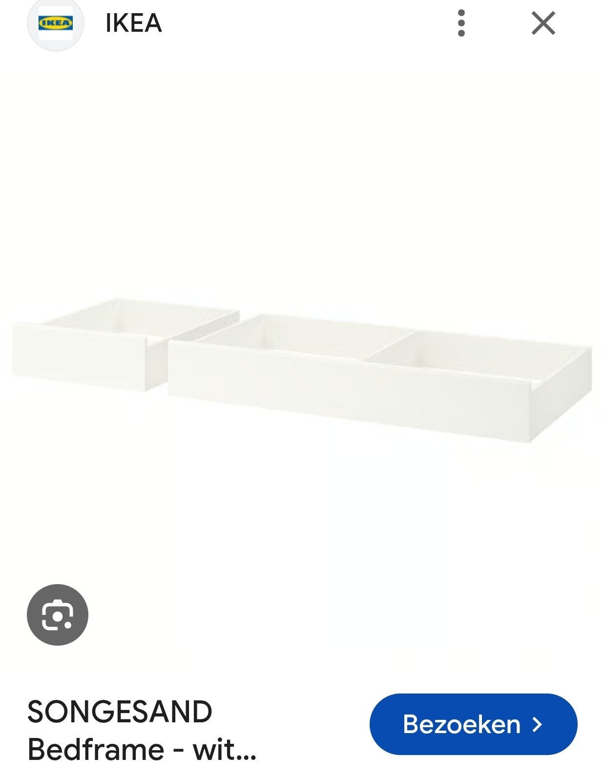 IKEA Songesand bedlade wit - niet beschadigd, Ophalen, 90 cm, Eenpersoons, Wit
