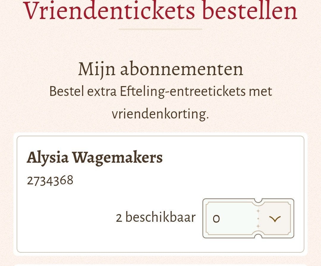 2 efteling tickets, Drie personen of meer, Overige soorten, Pretpark