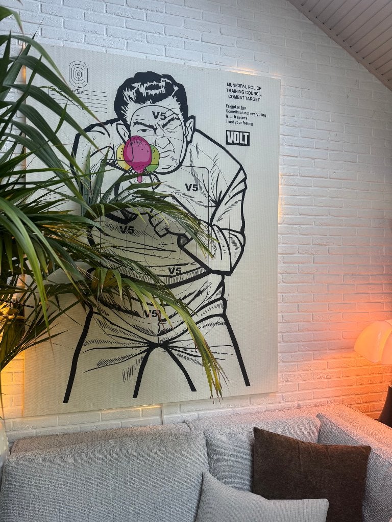 Unieke print van Friendly shooter 150x200cm, Ophalen, Overige materialen, Zeefdruk, Overig onderwerp