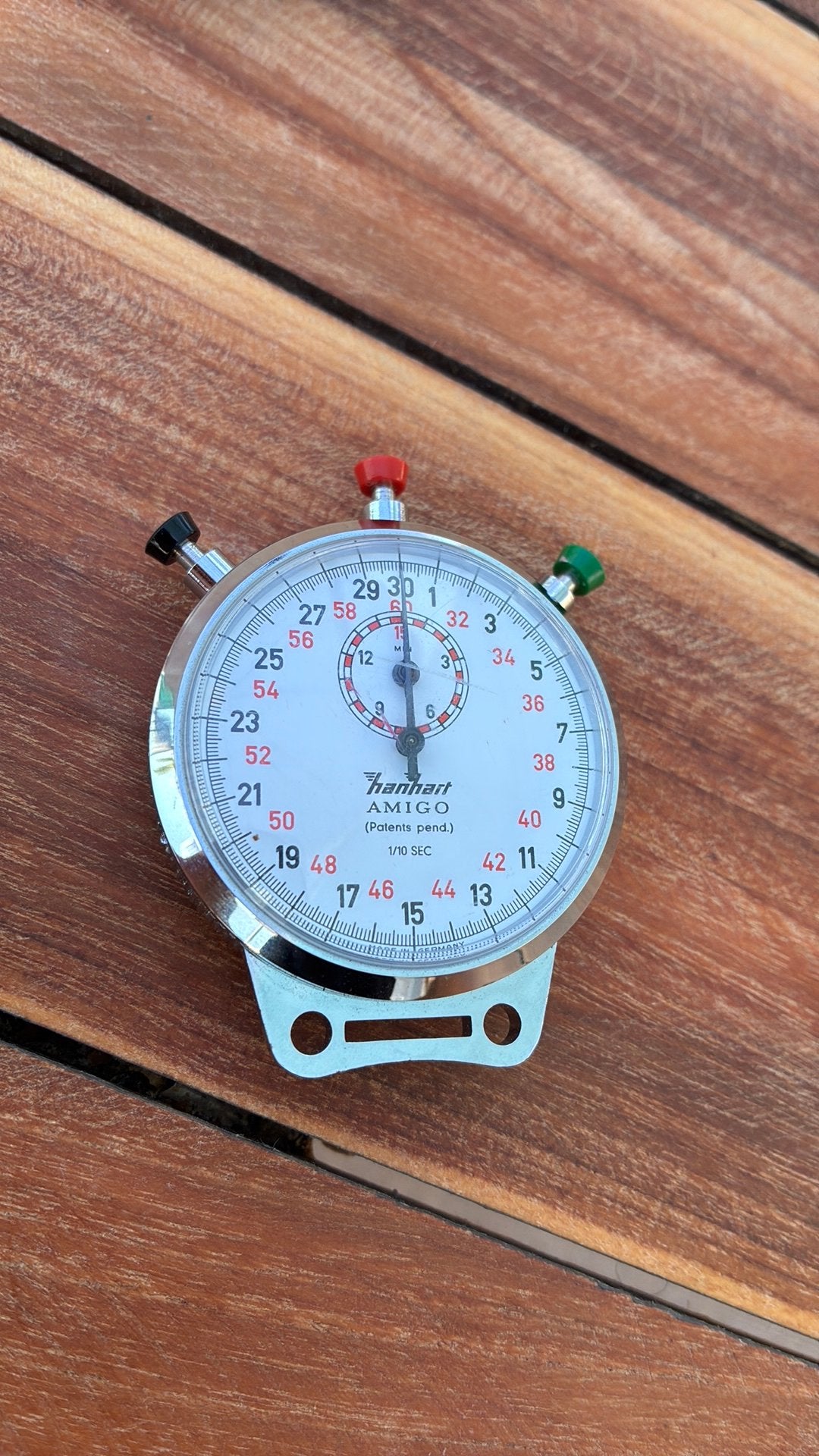 Hanhart Amigo Stopwatch - Niet Lopend, Overige merken, Zakhorloge, Staal, Ophalen of Verzenden