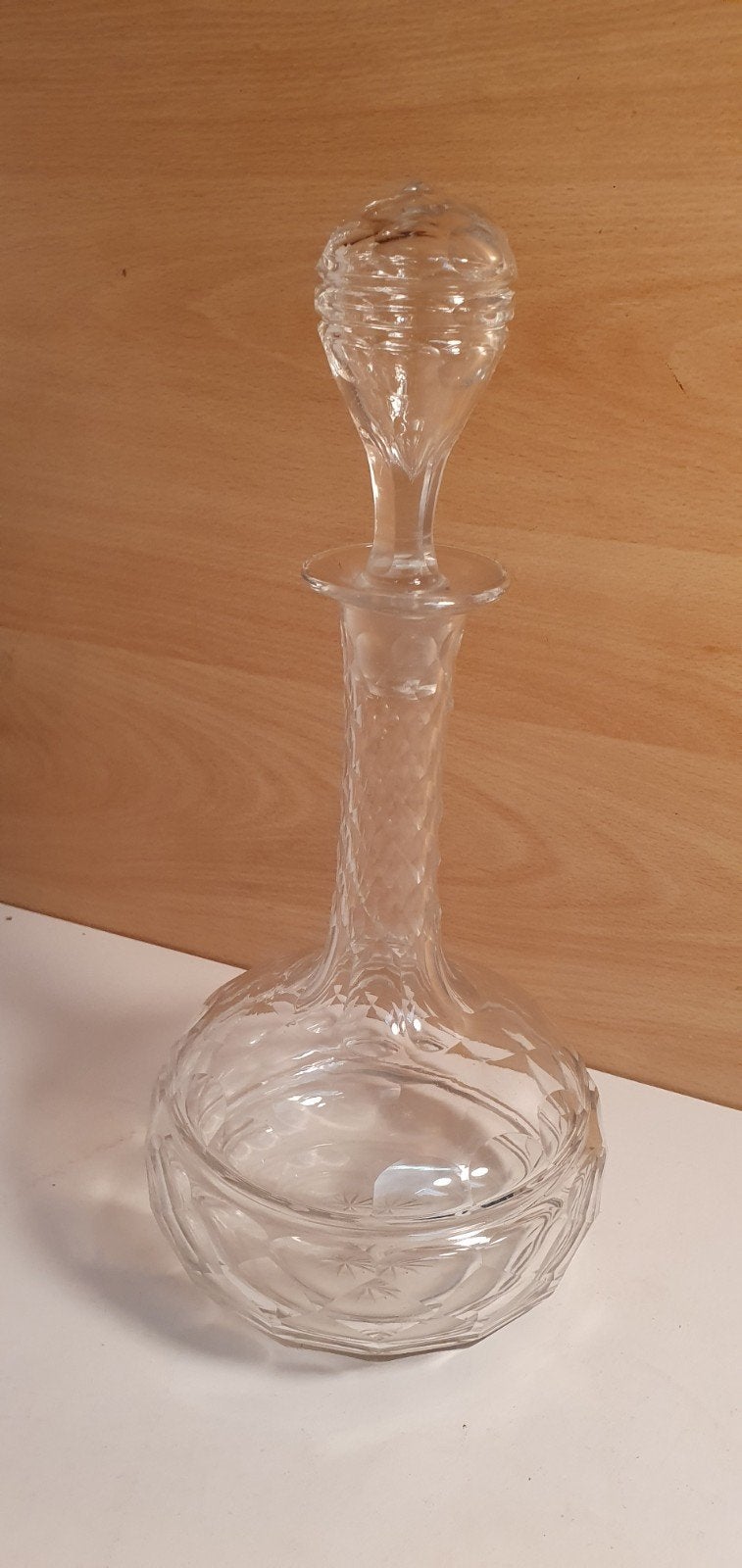 Antieke kristallen karaf met stop, Antiek en Kunst, Ophalen of Verzenden