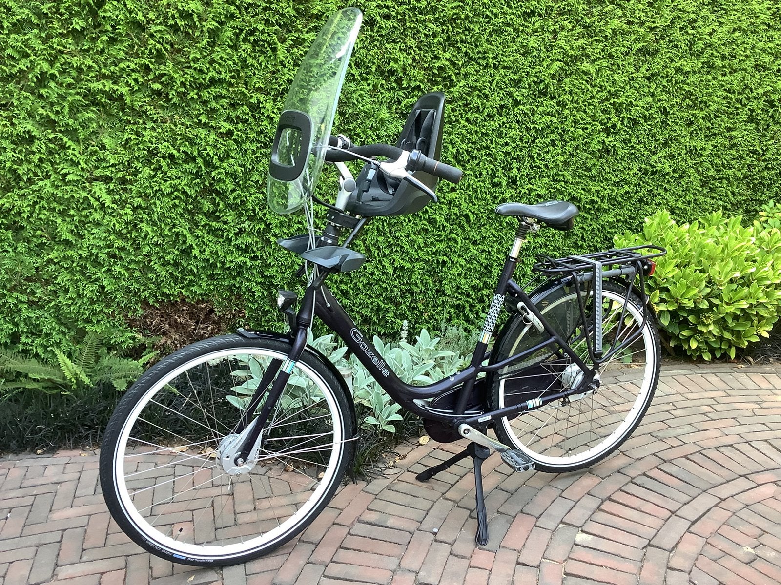 BLOOM Gazelle moeder / mamafiets met voorzitje en windscherm, Ophalen, Gebruikt, Dubbele standaard, 56 cm of meer