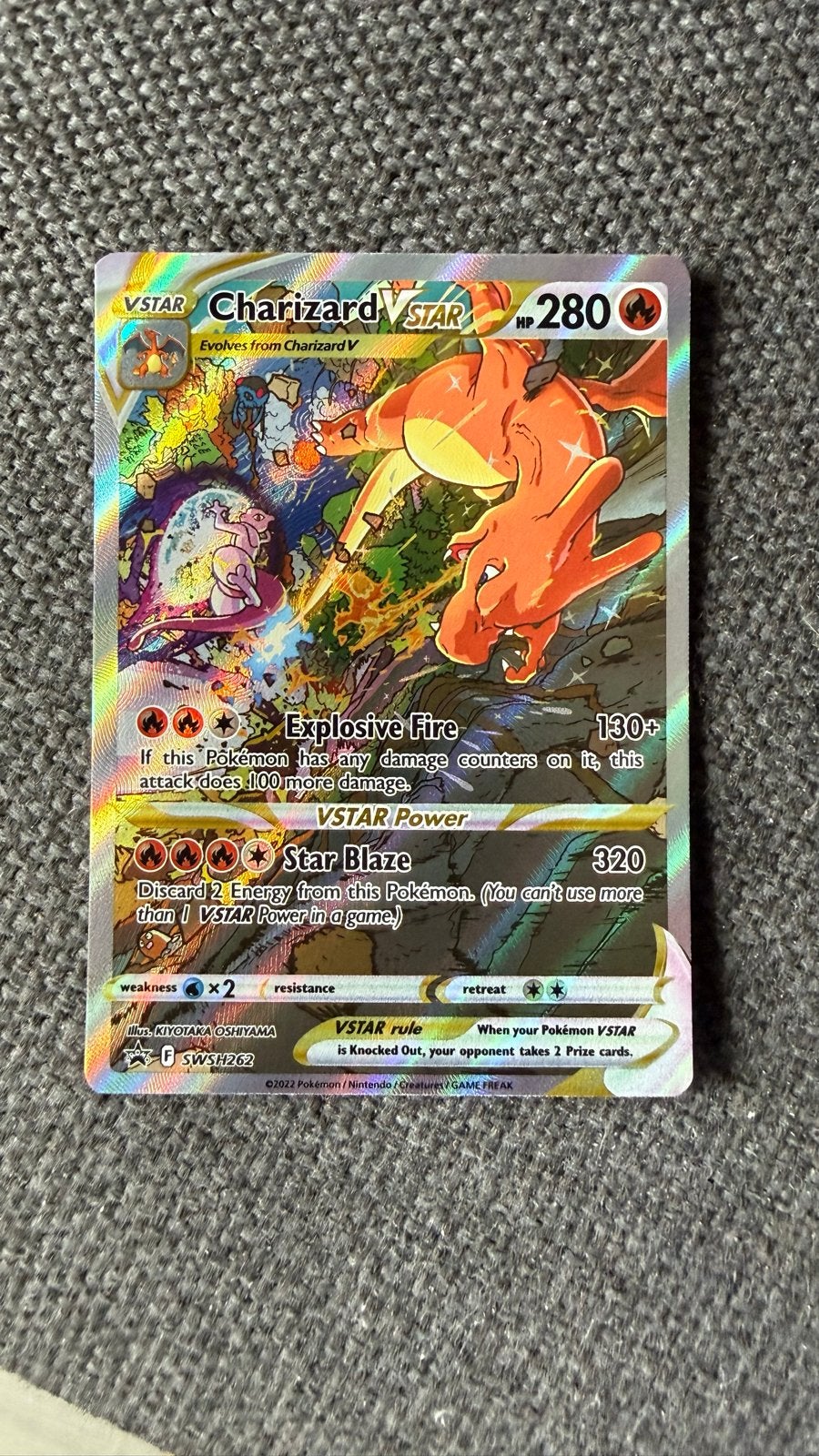 Charizard VSTAR SWSH262 Pokémon Kaart, Ophalen of Verzenden, Zo goed als nieuw, Losse kaart