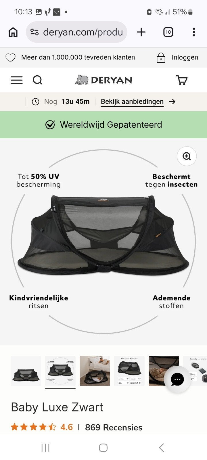 Opvouwbaar campingbed/tent met matras lichtgewicht 1.8kilo, Ophalen of Verzenden, Zo goed als nieuw, Reisbedje